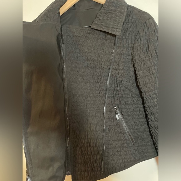 MYCRA PAC ONE Black Reversible Quilted Moto double Diagonal Zip Size 6-8 USA - Picture 6 of 15